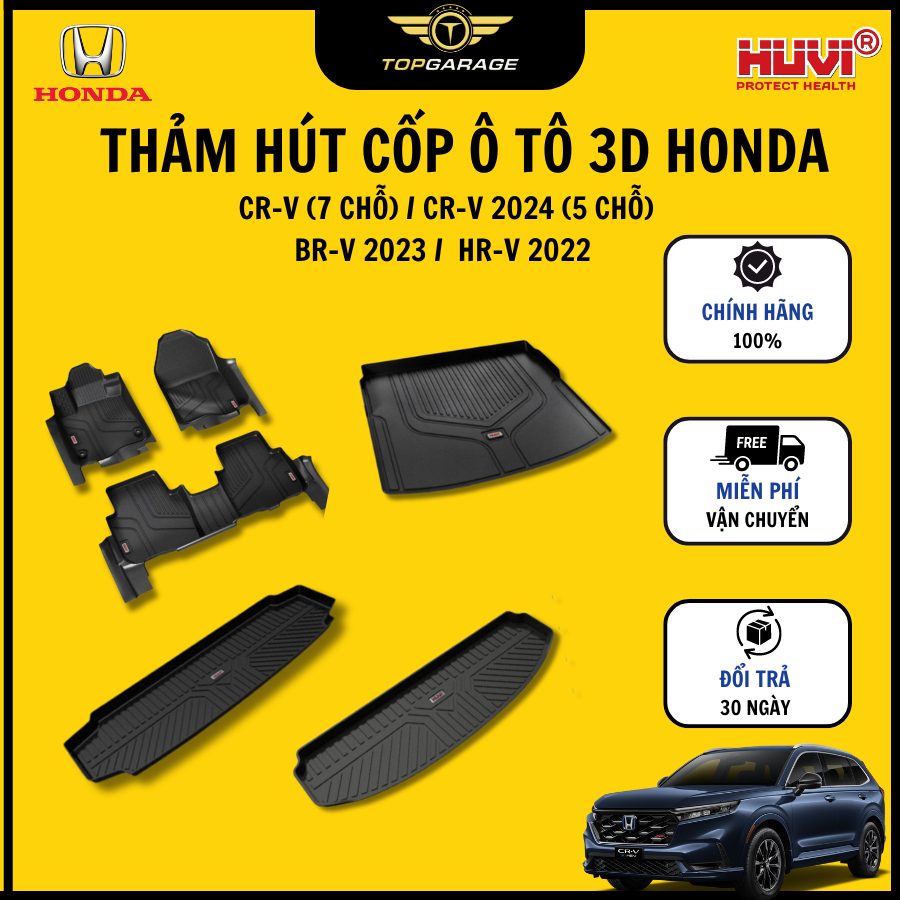 Thảm lót cốp ô tô Honda, thảm hút cốp ô tô 3D Honda | TOP GARAGE STORE