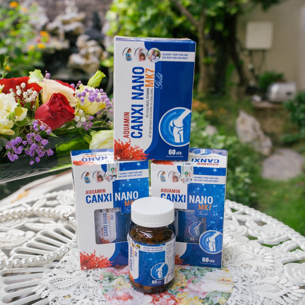 Viên Uống Bổ Sung Canxi, AQuamin Canxi Nano MK7 - Chống Còi Xương, Loãng Xương