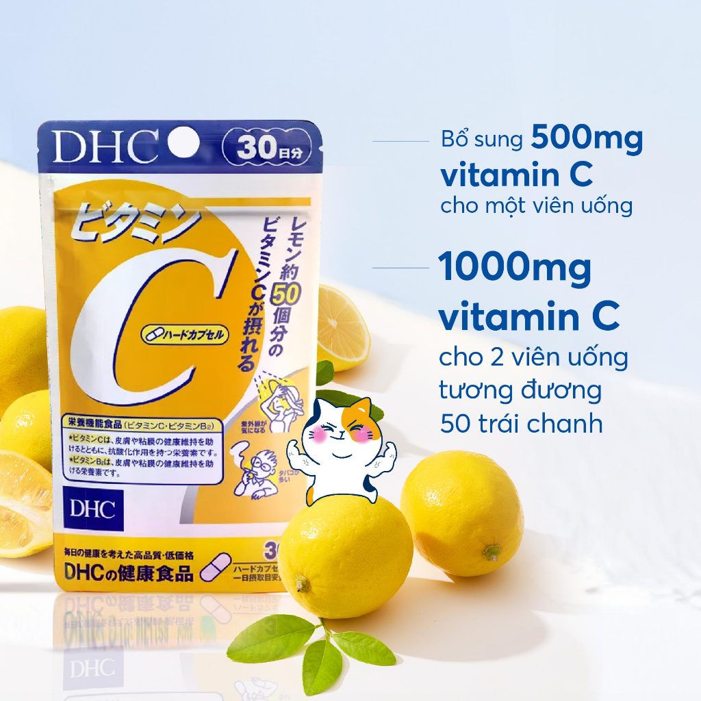 Viên uống DHC Tpbvsk DHC Vitamin C hard capsule hỗ trợ sáng da, mờ thâm tăng cường đề kháng 20 ngày & 60 ngày