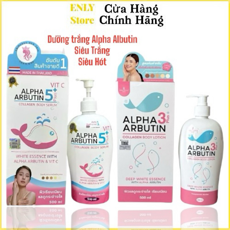 [Chính Hãng] Sữa dưỡng thể trắng da Alpha Arbutin 5 Plus Vitamin c Collagen 500ml Thái lan