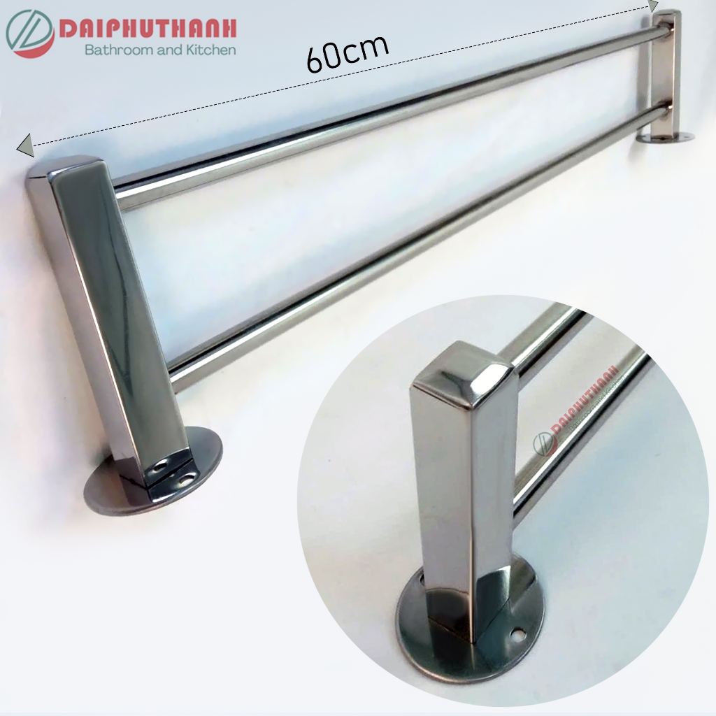 Giá Treo Khăn Móc Treo Quần Áo Inox SUS304 Nhiều Mẫu - Nhiều độ dài 6 đến 8 chấu