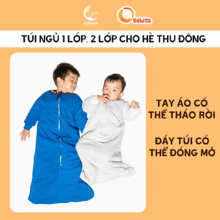 Túi Ngủ Cho Bé Chính Hãng NOONON Cao Cấp Có Ống Tay Tháo Rời- Hè Thu Đông Mã TNHT01