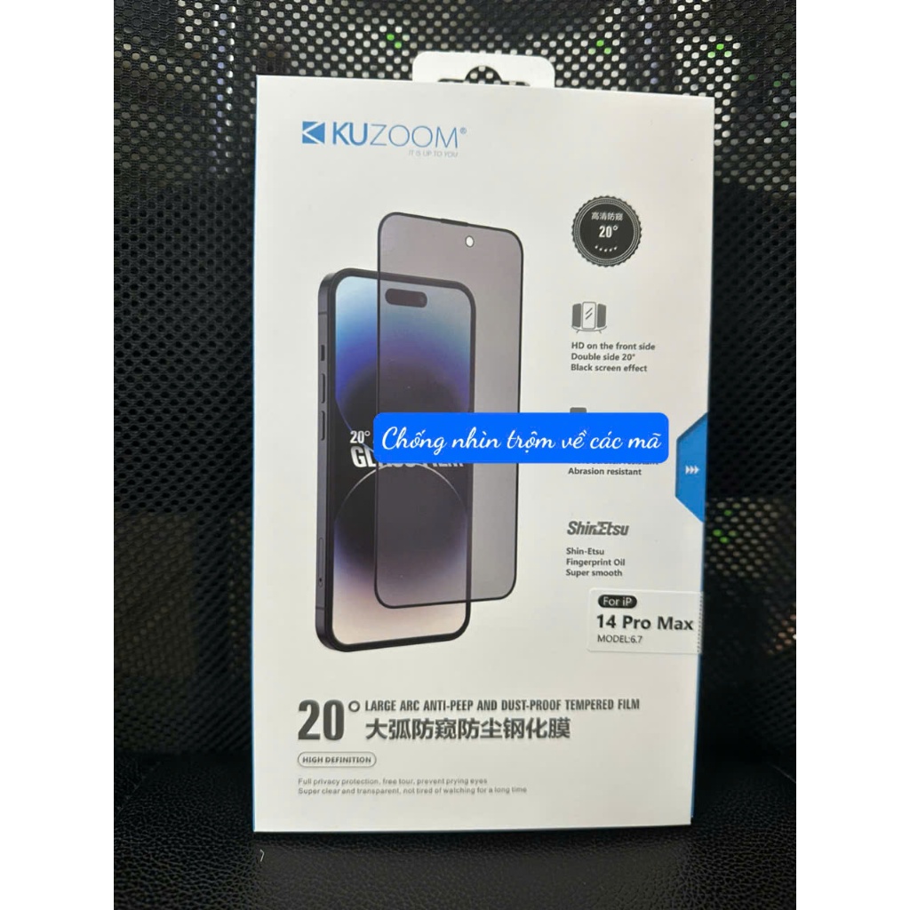 kính kuzoom chống nhìn trộm ipx, đến 16promax