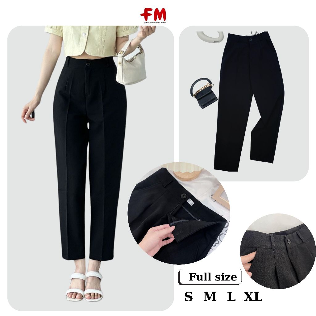 Quần Tây Nữ Lưng Cao Fmstyle Công Sở Gấu Bằng 88 Đi Học Đi Làm Chất Tuyết Mưa Vitex Cao Cấp 23090309