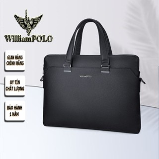 Cặp da nam , cặp xách nam hàng hiệu WilliamPOLO chất liệu da Bò POLO223161