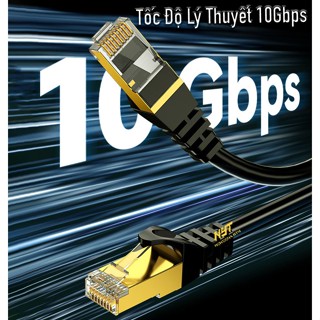 Dây Mạng Lan Cat7 NYT Bấm Sẵn Đen Dẻo Đầu Mạ Vàng 24K Chống Oxy Hóa