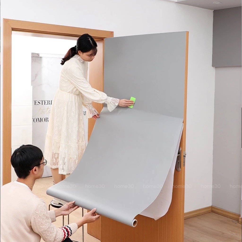 Decal nhám xám dán cửa tủ bàn kính, decal nhám dán xe màu đen trắng cam vàng xanh đỏ khổ 8mx0.45m