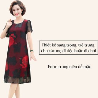 Đầm  trung niên Cao cấp  rambut 🎉🎉