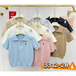 Áo len polo ngựa cổ bẻ khoá kéo tay cộc hàng qc A483