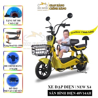 Xe Đạp Điện Mini New Beer X4, Mẫu xe điện NEWBeer hot trend 2024, Đầy đủ bình điện, sạc + Tặng mũ bảo hiểm