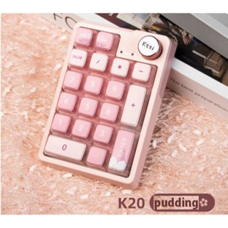 Bàn phím cơ số Numpad KZZI K20 không dây 3mode mạch xuôi led RGB núm xoay nhỏ gọn cao cấp
