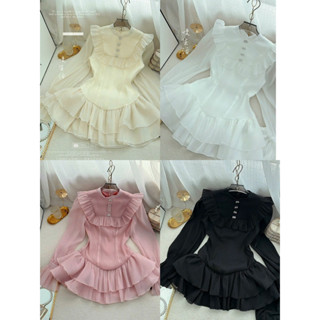 (CÓ BIGSIZE ) ĐẦM CỔ BÈO TAY DÀI TÙNG 2 TẦNG KÈM QUẦN (💯hàng chuẩn xưởng Mèo Xinh Đẹp)