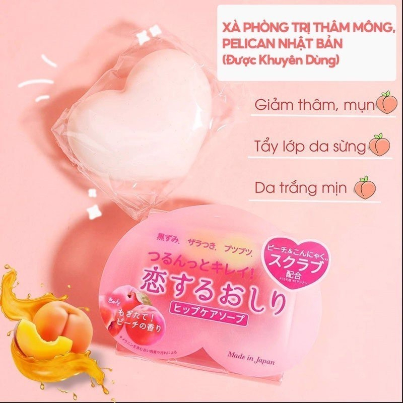 Xà Phòng Hỗ Trợ Giảm Thâm Vùng Mông Pelican 80Gr Nhật Bản