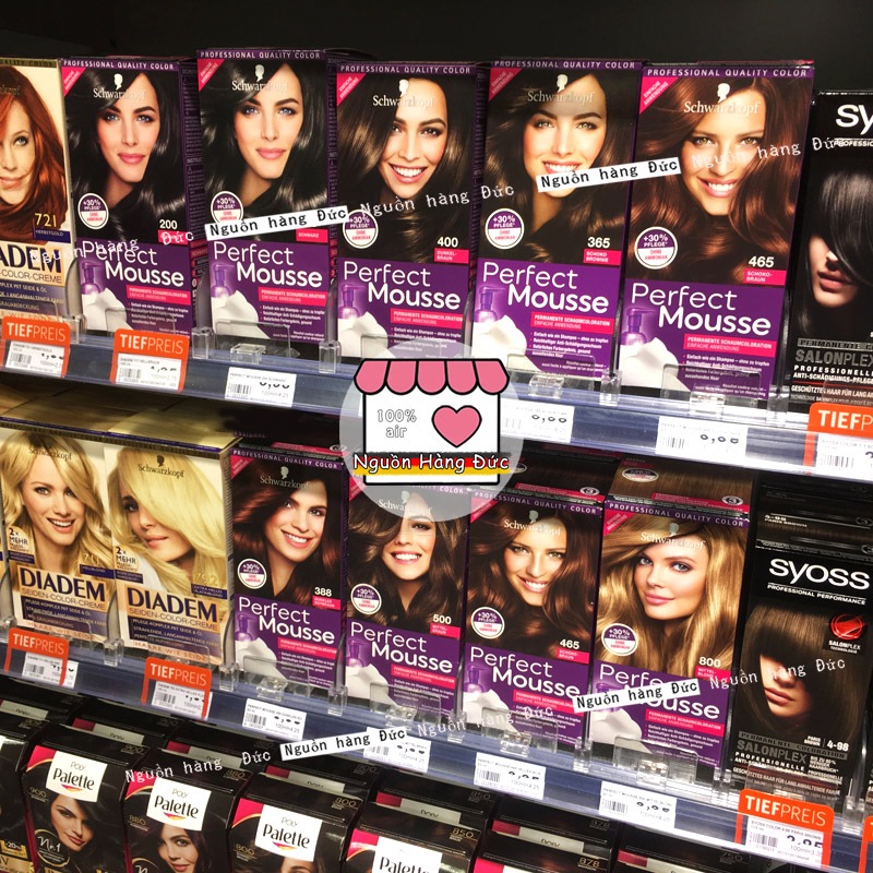 Thuốc nhuộm tóc Perfect mousse [chuẩn Đức] Perfectmousse màu Nâu trung bình 500