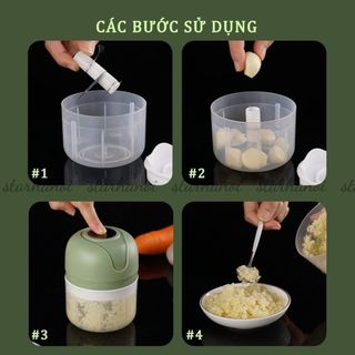 Máy Xay Mini Đa Năng Xay Thực Phẩm Tỏi Ớt Thịt Cối Xay Cầm Tay Sạc Điện Siêu Tiết Kiệm
