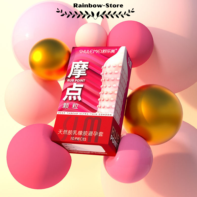 Bao cao su SHULEMEI gân gai liti nhiều gel Hộp 10 bcs
