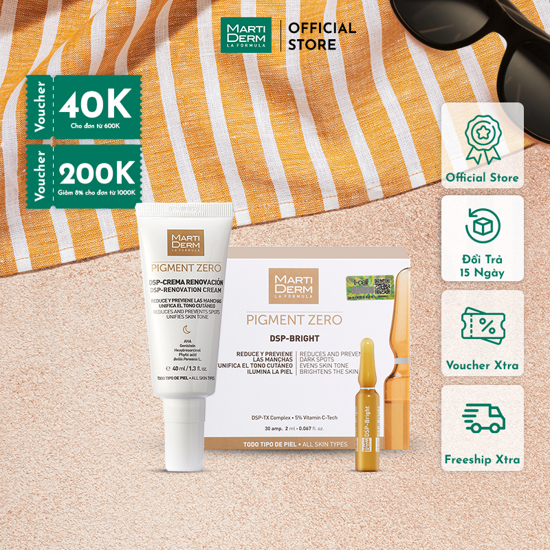 Combo Ampoule DSP Bright (30 ống) & Kem Đêm DSP (40ml)