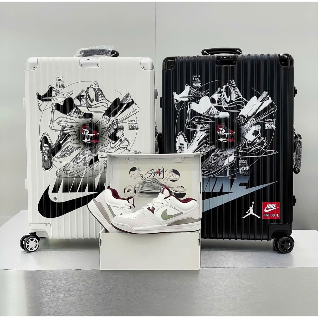 Hỏa tốc Vali Nike/ Adidas sticker màu trắng sữa size 20,size 22,size 28 Cao cấp