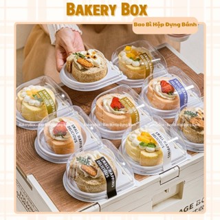  100 Hộp Nhựa Đựng Bánh Bông Lan Cuộn Bánh Mousse Tiramisu  HT-015  