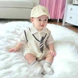 Body công tử ngắn tay Bodysuit liền thân cho bé trai mặc dự tiệc, thôi nôi Vải Tăm Đũa SLH233