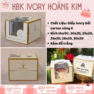 Hộp Bánh Kem HOÀNG KIM Cao 20cm (Combo 10 hộp kèm đế) - Hình thật