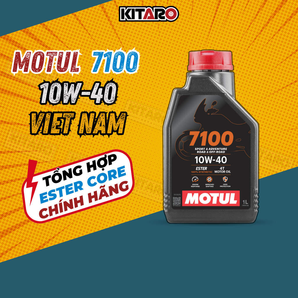 Nhớt MOTUL 7100 10w40 1L  API SP 100% tổng hợp ester core dành cho xe số, xe côn tay, xe mô tô PKL