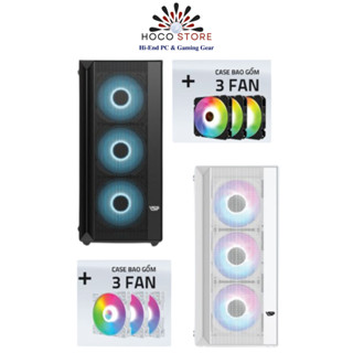 VỎ CASE MÁY TÍNH VSP GAMING V3 kèm 3 Fan Led (ATX) l Hoco Store PC