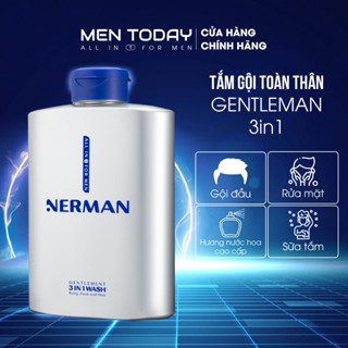 Sữa tắm nam 3in1 Nerman 350ml, tắm - gội - rửa mặt, hương nước hoa Pháp cao cấp