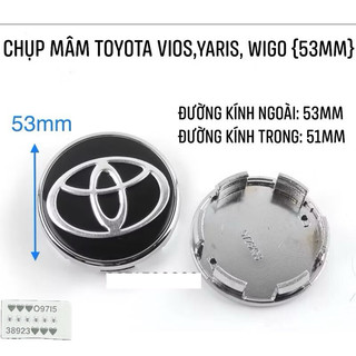 CHỤP MÂM TOYOTA VIOS YARIS WIGO kích thước 53mm