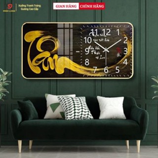  Tranh đồng hồ treo tường loại tráng gương in kỹ thuật số trên gỗ cao cấp hàng không đụng chợ MS0357 
