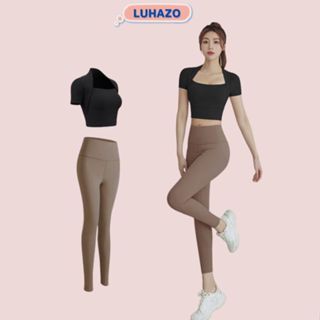 Đồ tập gym nữ yoga LUHAZO chất xịn kiểu vắt vai thể thao năng động co giãn thấm hút MD042&MT2 T3T2 T1T1 Pickleball