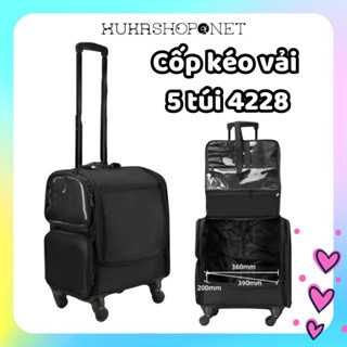 Cốp kéo vali vải 5 túi 4228 đựng đồ makeup, trang điểm đa năng nhiều ngăn tích hợp tiện lợi, dễ mang theo và sử dụng