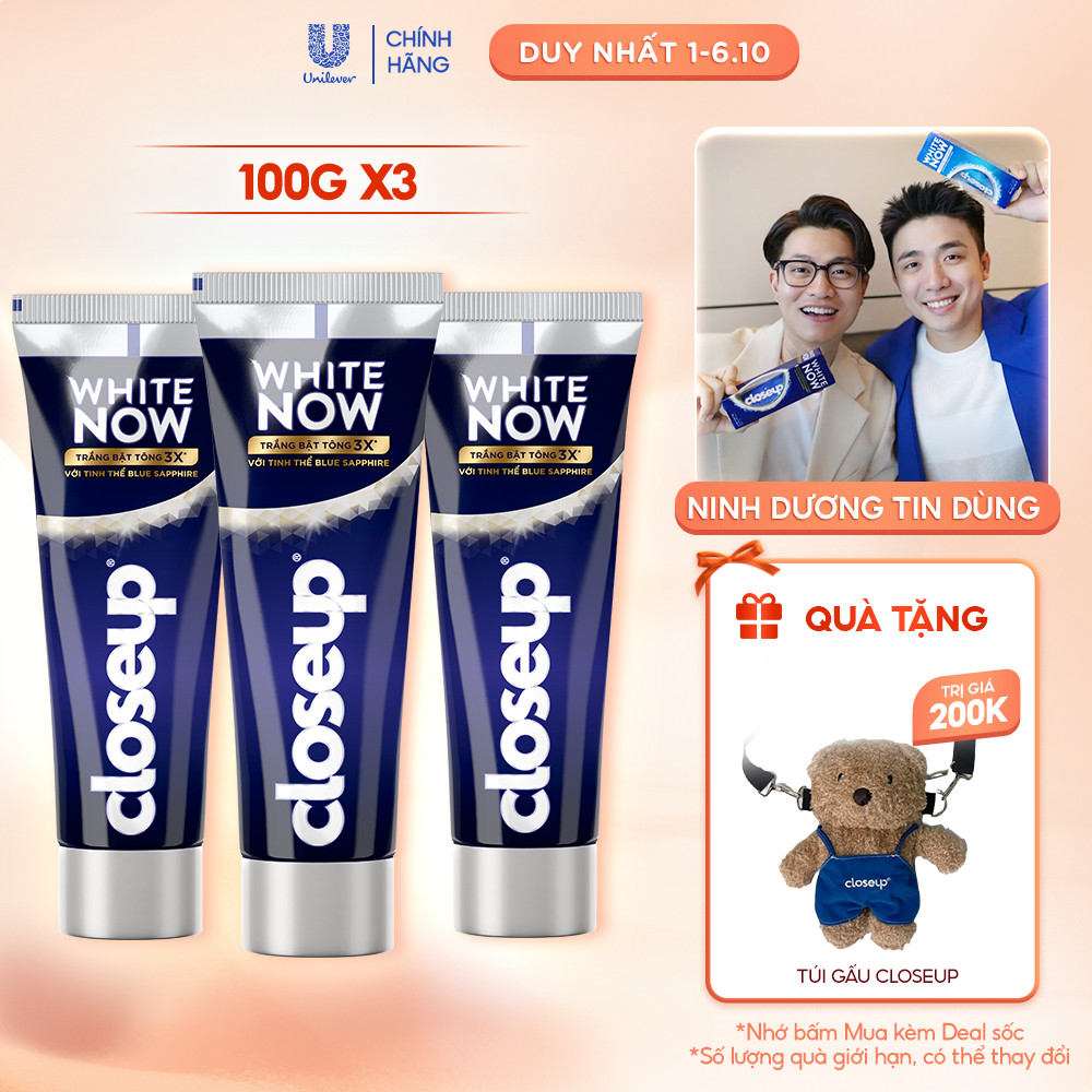 Combo 3Kem đánh răng Closeup White Now 100g