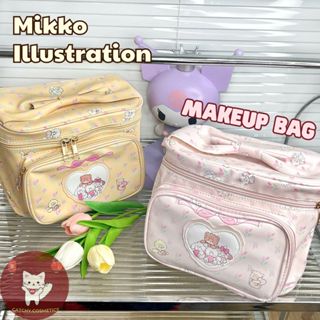 Túi Đựng Đồ Trang Điểm Makeup Cỡ Lớn Hoạ Tiết Mikko Đáng Yêu Size L Có Khoá Kéo Đa Năng Tiện Lợi Đi Du Lịch