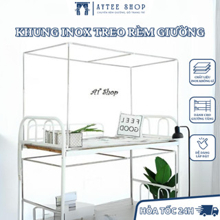 Khung inox treo rèm giường tầng ký túc xá cao cấp cứng cáp không han gỉ dễ lắp ghép nhiều cỡ