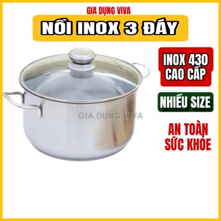 Nồi 3 đáy FiveStar Standard sandwich inox 430 cao cấp sử dụng được bếp từ nhiều size (16cm / 18cm / 20cm / 24cm ) VIVA