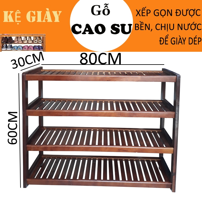 Kệ để giày dép bằng gỗ 4 tầng tiện lợi, kệ giày 4 tầng 100% gỗ tự nhiên, kệ giày gỗ 4 tầng tháo lắp 