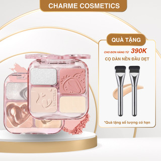  Bảng Phấn Má Hồng VEECCI Bắt Sáng Highlight 4in1 Tông Nude Tự Nhiên 9g 
