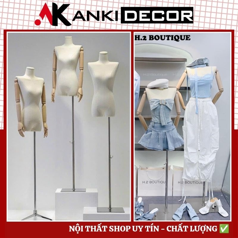 Manocanh Vai ngang thân trắng có tay, canh nữ nửa người vai ngang có tay, manocanh nữ nửa người, can