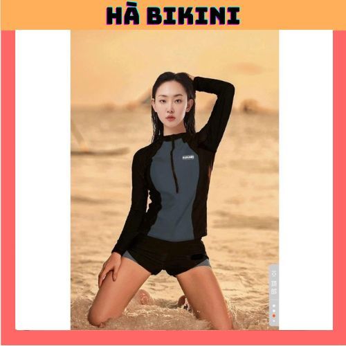 [BKN 016] Đồ Bơi đi biển 2 mảnh quần đùi 2 LỚP XÁM ÁO TAY DÀI dáng thể thao năng động kín đáo HÀ BiKiNi | BigBuy360 - bigbuy360.vn