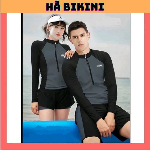 [BKN 016] Đồ Bơi đi biển 2 mảnh quần đùi 2 LỚP XÁM ÁO TAY DÀI dáng thể thao năng động kín đáo HÀ BiKiNi | BigBuy360 - bigbuy360.vn