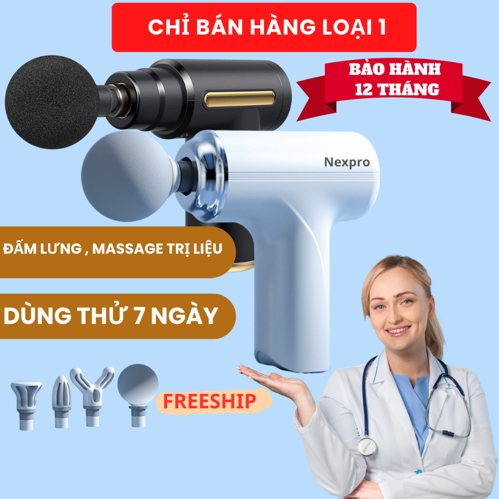   LOẠI 1 PIN KHỎE  Máy massage cầm tay máy massage cổ vai gáy 6 Cấp Độ Chuyên Sâu Đa Năng Bảo Hành 12 Tháng 