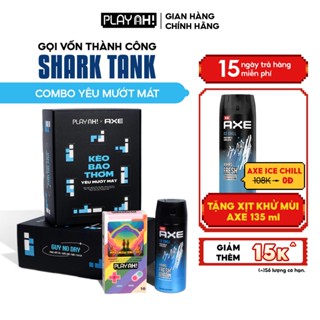 Combo Kèo Bao Thơm: Bao Cao Su PlayAh! Hộp 10 Siêu Mỏng 0.03/Thêm Gel/Thêm Gai x Xịt Khử Mùi AXE 135ml