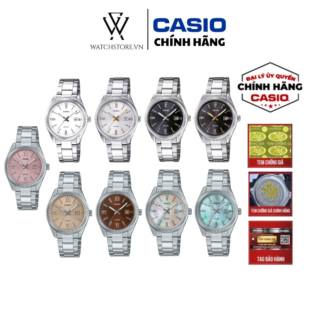 Đồng Hồ Nữ Casio Series LTP-1302 Sang Trọng Quý Phái Mặt Kính Khoáng Tròn 30.2mm Chống Nước Vỏ Thép Không Gỉ Chính Hãng
