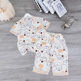Bộ pijama chất vải lụa mango mềm mịn mát co giãn nhẹ không nhăn không phai quần lửng áo cộc freesize 40 đến 60kg