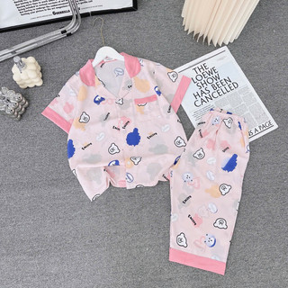 Bộ pijama chất vải lụa mango mềm mịn mát co giãn nhẹ không nhăn không phai quần lửng áo cộc freesize 40 đến 60kg
