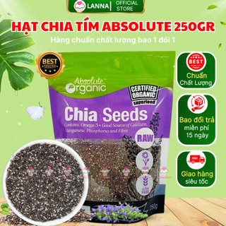 [LOẠI 1] Hạt Chia Seeds Absolute Organic Chất Lượng Sạch Đều Đẹp Ít Tạp Chất Gói 250G Nội Địa Úc
