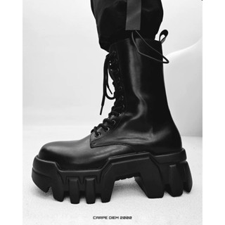 Giày boots/ bốt da cao cổ thời trang nam. Đế to tăng chiều cao 8cm. Phong cách RO goth punk darkwear