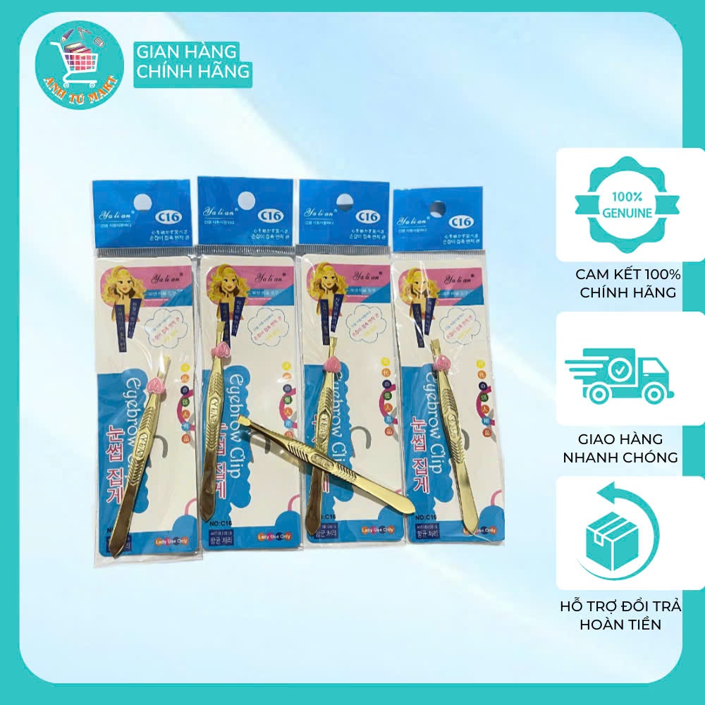 Nhíp nhổ lông vàng loại tốt-Nhíp Nhổ Lông Tóc-nhíp nhổ lông vỉ 12 chiếc