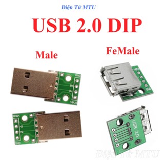 Đế ra chân cổng USB Đực - Cái (USB DIP)